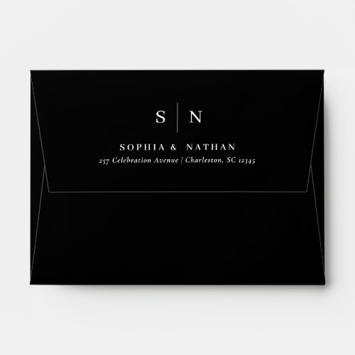 Minimal and Chic | Black Monogram BUDGET Wedding Envelope