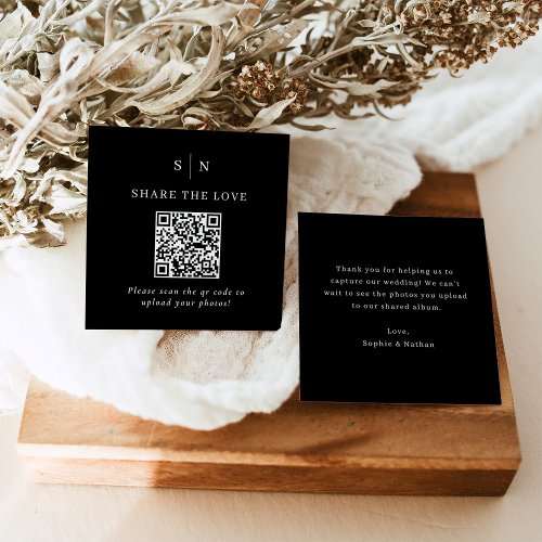 Minimal and Chic  Black QR Code Share the Love Enclosure Card