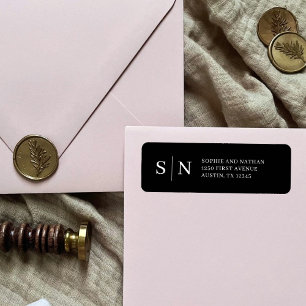 Minimal and Chic Black Return Address Label