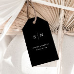 Minimal and Chic | Black Wedding Gift Tags<br><div class="desc">These elegant,  modern dark black wedding favor gift tags feature a simple black and white text design that exudes minimalist style. Add your initials or monogram to make them completely your own.</div>
