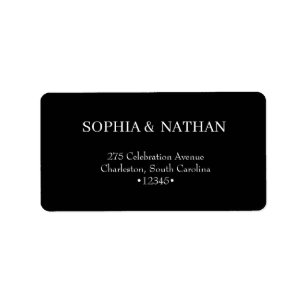 Minimal and Chic Black Wedding Label