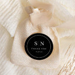 Minimal and Chic | Black Wedding Monograms Classic Round Sticker<br><div class="desc">These elegant,  modern wedding thank you favor stickers feature a simple black and white text design that exudes minimalist style. Add your initials or monogram to make them completely your own.</div>