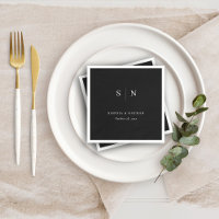 Minimal and Chic | Black Wedding Napkins