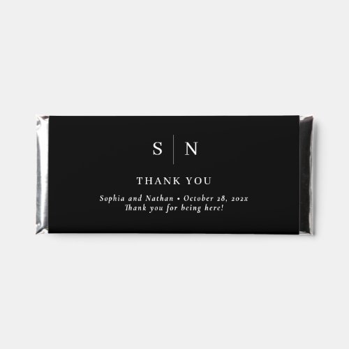 Minimal and Chic Black Wedding Thank You Hershey Bar Favors