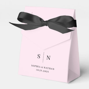 Minimal and Chic   Blush Pink and Black Wedding Favor Boxes