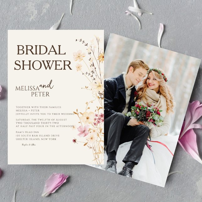 Minimal and Chic | Boho Wildflower Bridal Shower  Invitation (Creator Uploaded)