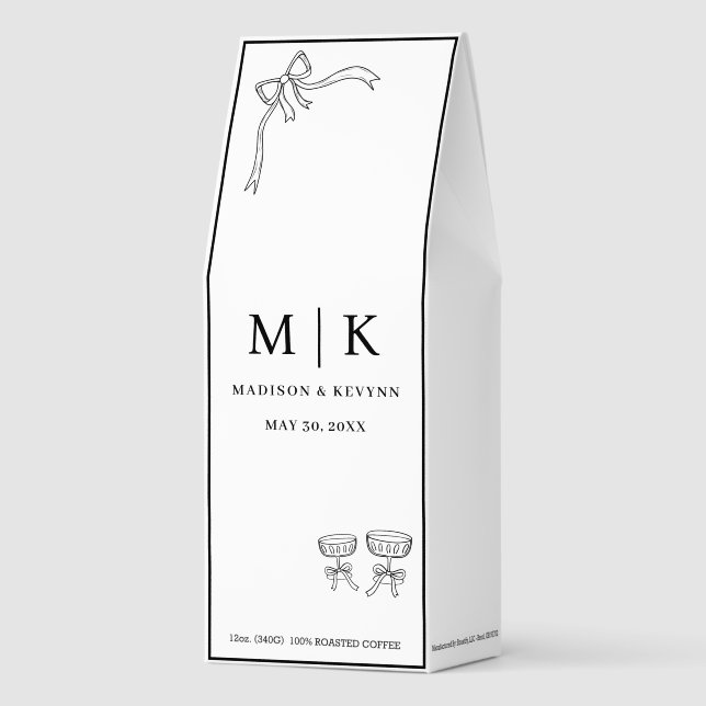 Minimal and Chic  | Bow Wedding  Roasted Coffee (Front)