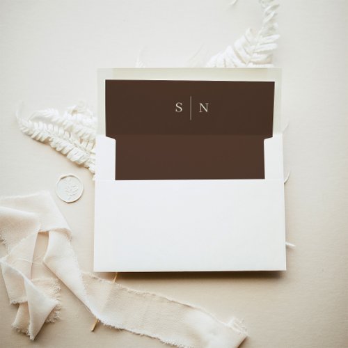 Minimal and Chic | Brown Wedding Envelope Liner