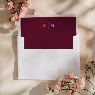 Minimal and Chic Burgundy Wedding Envelope Liner