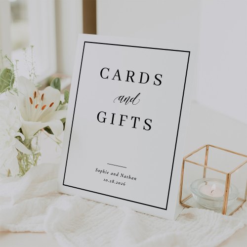 Minimal and Chic  Cards and Gifts Wedding Pedestal Sign