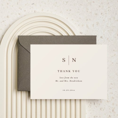 Minimal and Chic | Creamy Neutral Wedding Thank You Card
