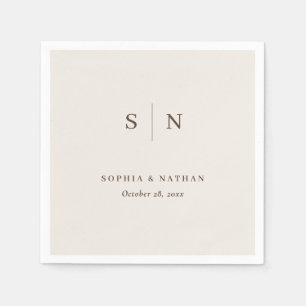 Minimal and Chic Creamy White Neutral Wedding Napkins