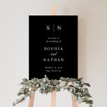 Minimal and Chic | Dark Black Wedding Welcome Foam Board<br><div class="desc">This elegant,  modern dark wedding welcome sign features a simple black and white text design that exudes minimalist style. Add your initials or monogram to make it completely your own.</div>