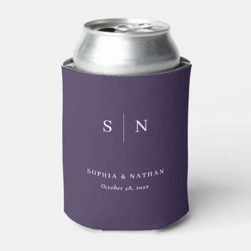 Minimal and Chic | Dark Purple Wedding Can Cooler
