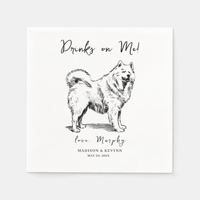  Minimal and Chic | Dog Wedding Napkins (Front)