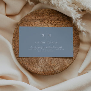 Minimal and Chic Dusty Blue and White Details Enclosure Card