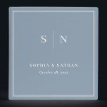 Minimal and Chic | Dusty Blue and White Wedding 3 Ring Binder<br><div class="desc">This elegant, modern wedding binder features a simple dusty blue and white text design that exudes minimalist style. Add your initials or monogram to make it completely your own. Change the title on the spine whether this is your wedding planner binder for all your plans, or a wedding photo album....</div>