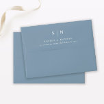 Minimal and Chic | Dusty Blue and White Wedding Envelope<br><div class="desc">These elegant,  modern wedding envelopes feature a simple dusty blue and white text design that exudes minimalist style. Add your initials or monogram to make them completely your own.</div>