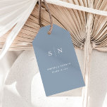 Minimal and Chic | Dusty Blue Wedding Gift Tags<br><div class="desc">These elegant,  modern dusty blue wedding favor gift tags feature a simple white text design that exudes minimalist style. Add your initials or monogram to make them completely your own.</div>