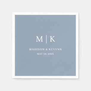 Minimal and Chic Dusty Blue Wedding Napkins
