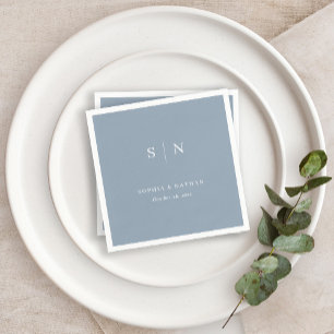 Minimal and Chic Dusty Blue Wedding Napkins
