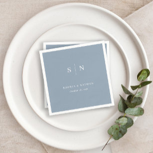 Minimal and Chic   Dusty Blue Wedding Napkins