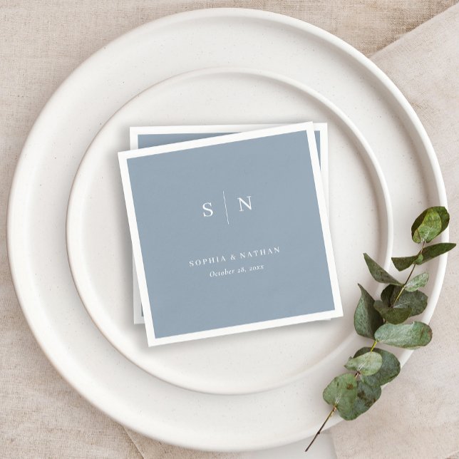 Minimal and Chic | Dusty Blue Wedding Napkins (Creator Uploaded)