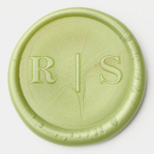 Minimal and Chic Elegant Green Monogram Wax Seal Sticker