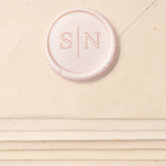 Delicate Bride and Groom Initials Monogram Wedding Wax Seal Sticker