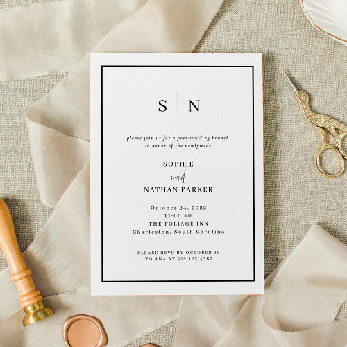Minimal and Chic  Elegant Post_Wedding Brunch Invitation