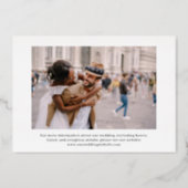 Minimal and Chic | Elegant Two Photo Wedding Foil Invitation (Back)