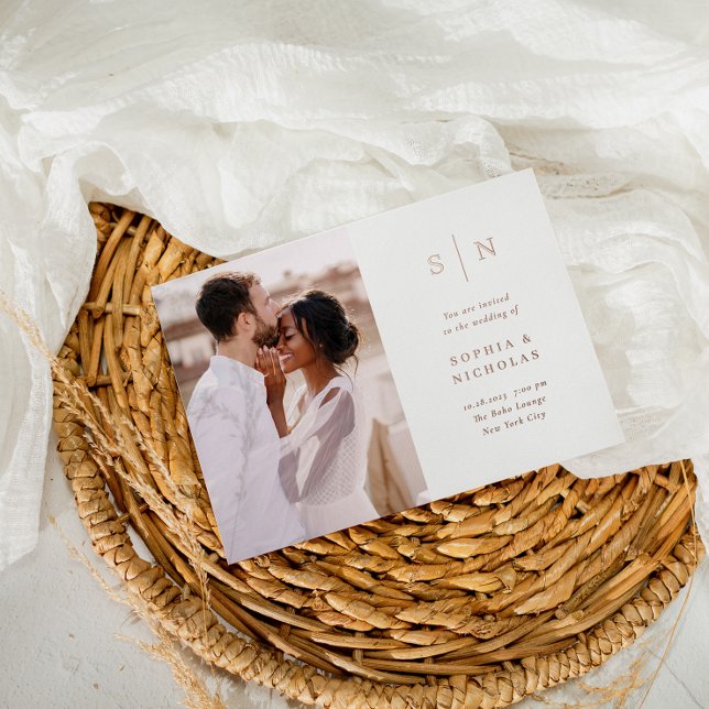 Minimal and Chic | Elegant Two Photo Wedding Foil Invitation