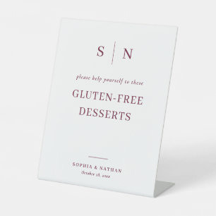Minimal and Chic Gluten-Free Desserts Wedding Pedestal Sign