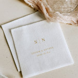 Minimal and Chic | Gold Foil Napkins<br><div class="desc">These elegant,  modern wedding or bridal shower napkins feature a simple,  real gold foil text design on a white background,  that exudes minimalist style. Add your initials or monogram to make them completely your own.</div>