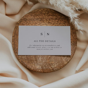 Minimal and Chic Gray and Black Wedding Details Enclosure Card