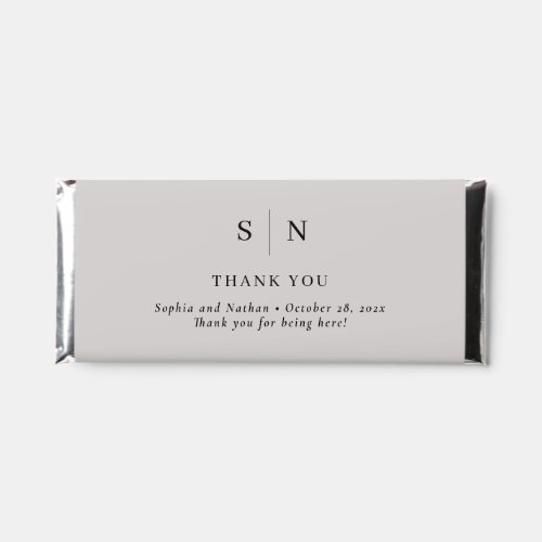 Minimal and Chic Gray and Black Wedding Thank You Hershey Bar Favors