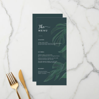 Minimal and Chic Green Wedding  Menu