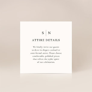 Minimal and Chic   Guest Attire Dress Code Details Enclosure Card