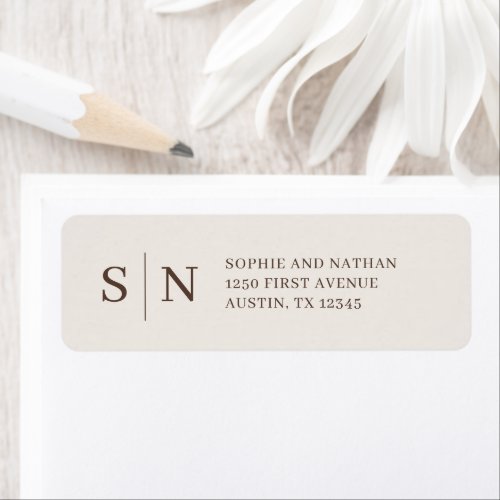 Minimal and Chic | Monogram Creamy White and Brown Label