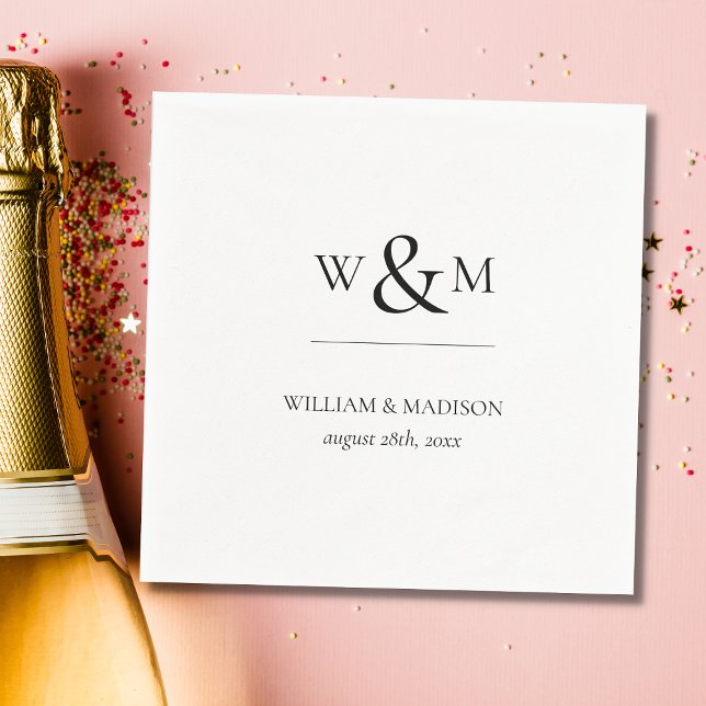 Minimal and Chic Monogram Wedding Napkins (Creator Uploaded)