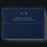 Minimal and Chic | Navy Blue Wedding Envelope<br><div class="desc">These elegant,  modern wedding envelopes feature a simple dark navy blue and white text design that exudes minimalist style. Add your initials or monogram to make them completely your own.</div>