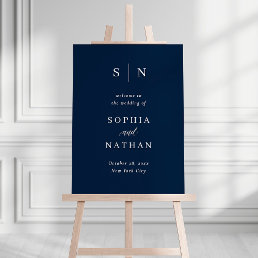 Minimal and Chic | Navy Blue Wedding Welcome Foam Board