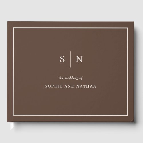Minimal and Chic Neutral Brown Wedding Guest Book