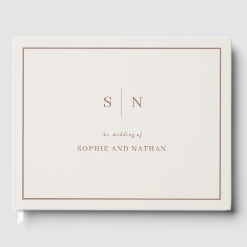 Minimal and Chic Neutral Cream and Taupe Wedding Guest Book