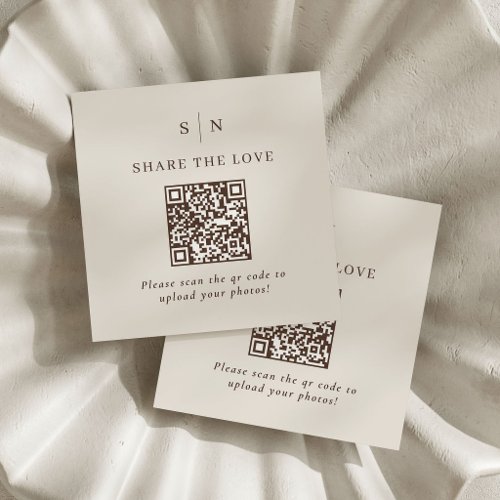 Minimal and Chic | Neutral QR Code Share the Love Enclosure Card