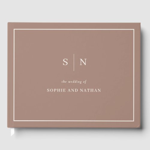 Minimal and Chic Neutral Taupe Wedding Guest Book