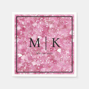 Minimal and Chic   Pastel Pink Glitter Wedding   Napkins