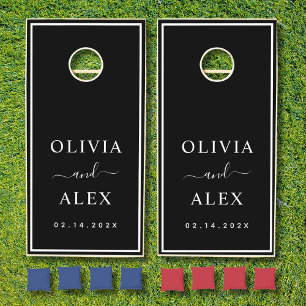 Minimal and Chic Personalized Wedding Monogram Cornhole Set