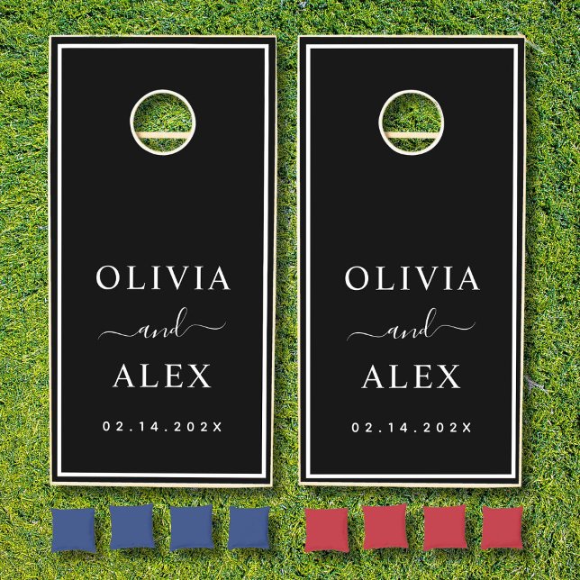 Minimal and Chic Personalized Wedding Monogram Cornhole Set (Creator Uploaded)