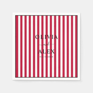 Minimal and Chic Personalized Wedding  Napkins